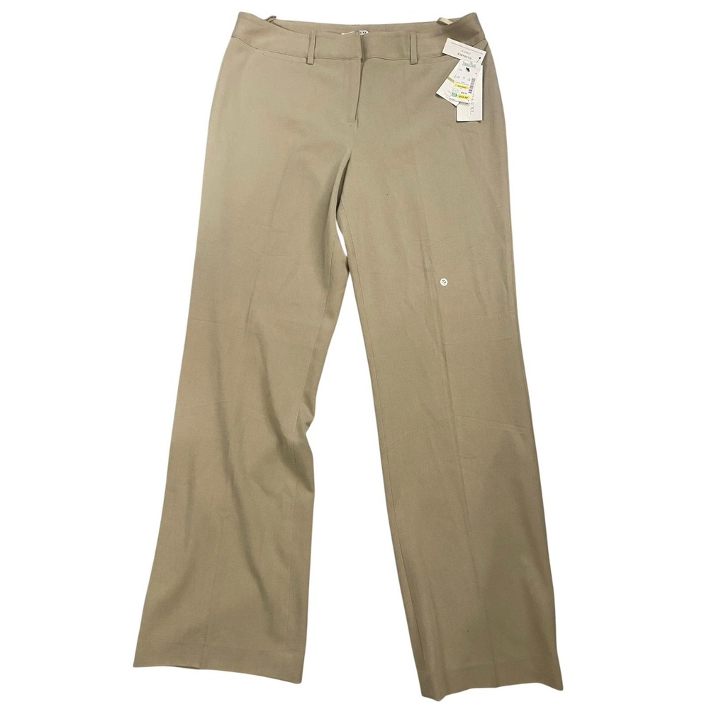 Atelier Luxe Boutique Women's Stretch Dress‎ Pants 21073 Tan Sz 14 New